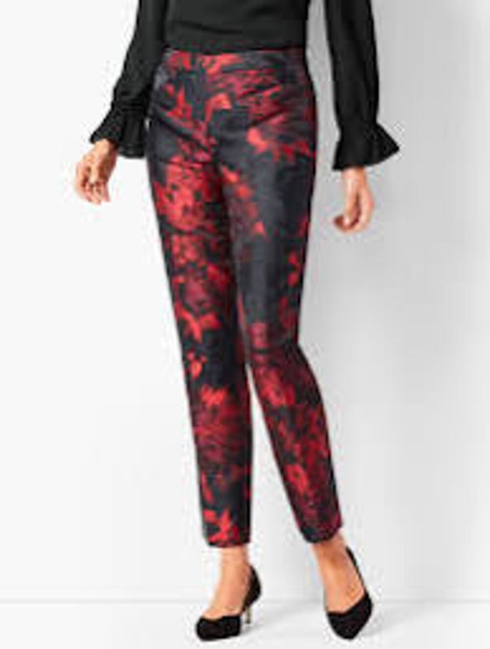 RSVP by Talbots Floral Holiday Tailored Ankle Pants women’s 6